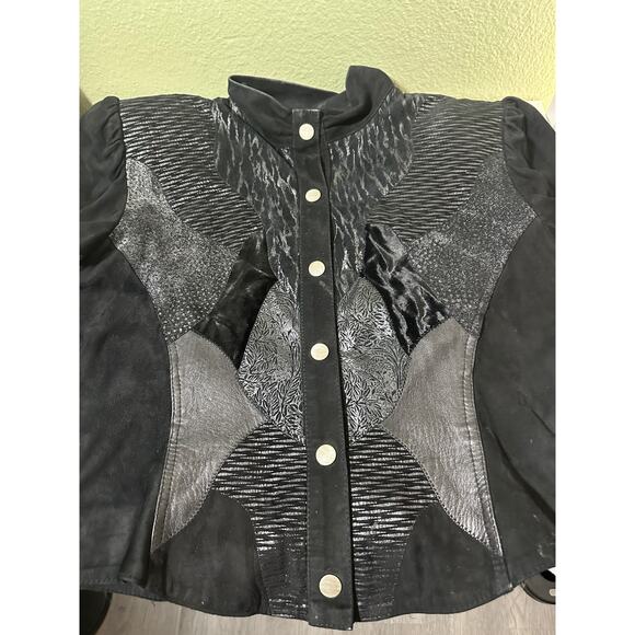 Jutta Covian Womens 80's Vintage Black Suede Jacket Size M-L E-40 U-12 - Picture 7 of 11